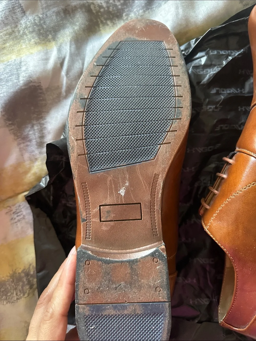 Men’s Tan Leather Lace-Up Oxford